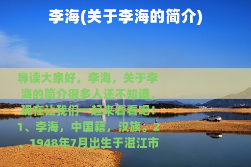 李海(关于李海的简介)