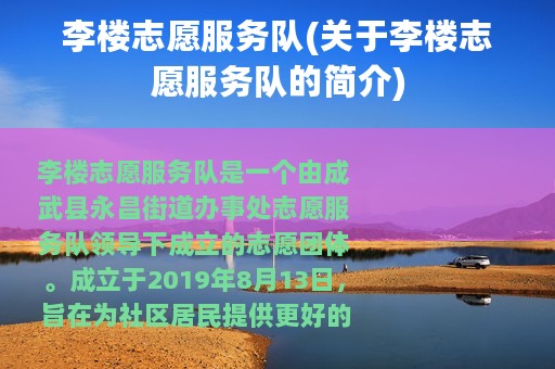 李楼志愿服务队(关于李楼志愿服务队的简介)