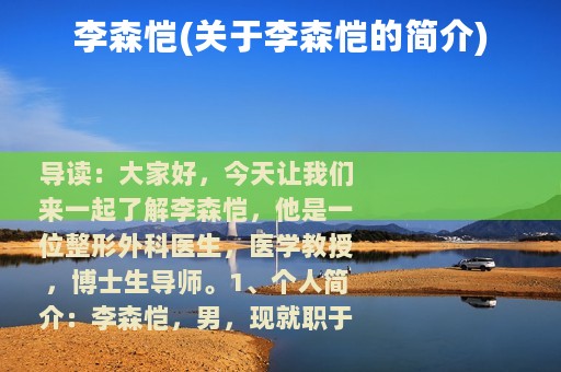 李森恺(关于李森恺的简介)