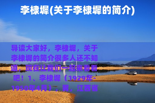 李棣墀(关于李棣墀的简介)