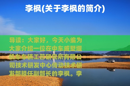 李枫(关于李枫的简介)