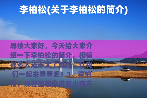 李柏松(关于李柏松的简介)