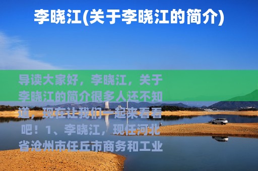 李晓江(关于李晓江的简介)