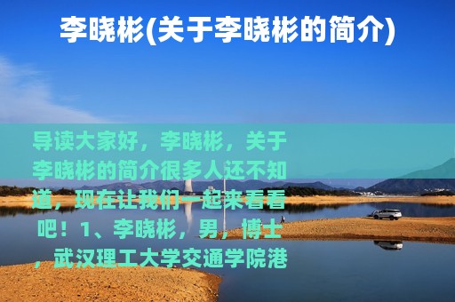 李晓彬(关于李晓彬的简介)