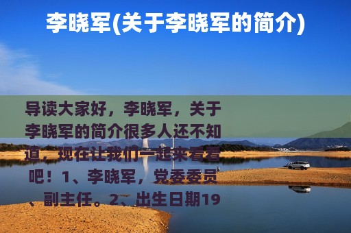 李晓军(关于李晓军的简介)