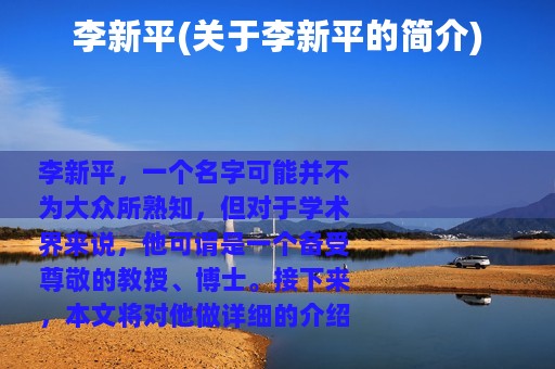 李新平(关于李新平的简介)