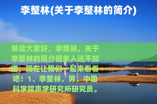 李整林(关于李整林的简介)