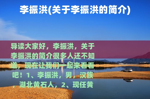 李振洪(关于李振洪的简介)