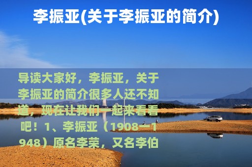 李振亚(关于李振亚的简介)