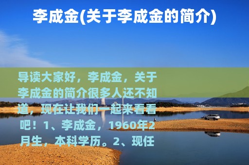 李成金(关于李成金的简介)