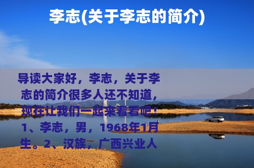 李志(关于李志的简介)