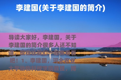 李建国(关于李建国的简介)