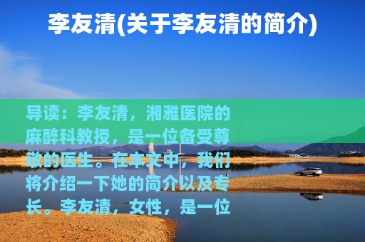 李友清(关于李友清的简介)