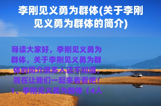 李刚见义勇为群体(关于李刚见义勇为群体的简介)