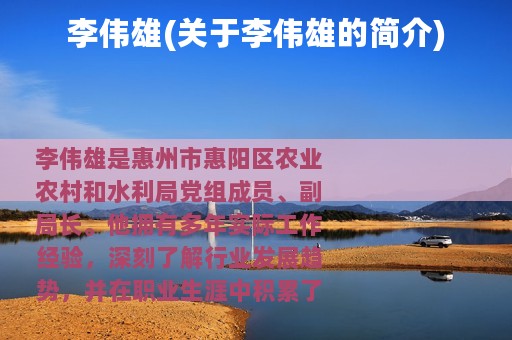 李伟雄(关于李伟雄的简介)