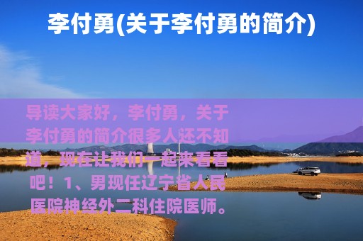 李付勇(关于李付勇的简介)
