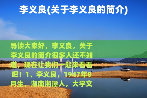 李义良(关于李义良的简介)