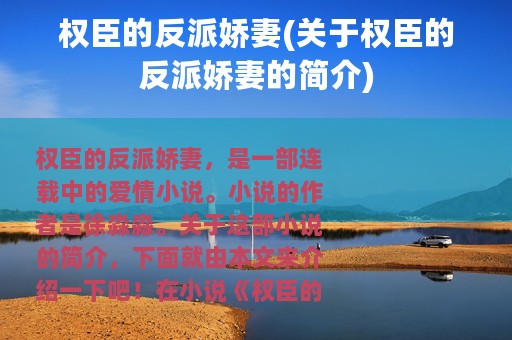 权臣的反派娇妻(关于权臣的反派娇妻的简介)