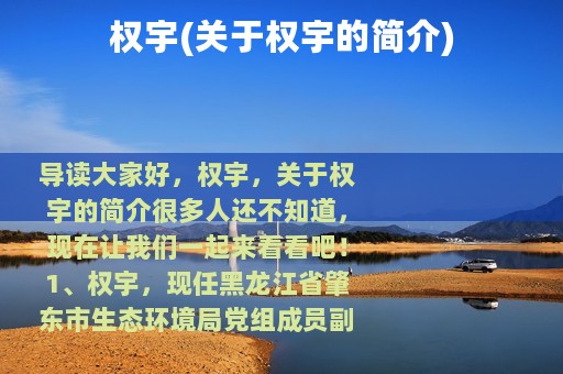 权宇(关于权宇的简介)