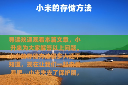 小米的存储方法
