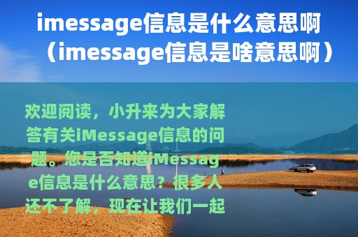 imessage信息是什么意思啊（imessage信息是啥意思啊）