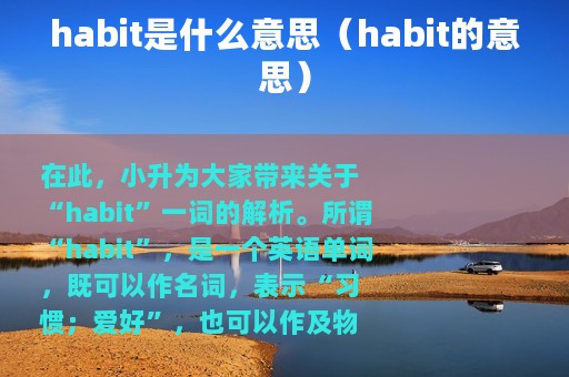 habit是什么意思（habit的意思）
