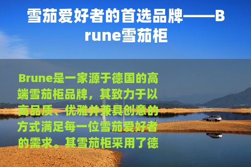 雪茄爱好者的首选品牌——Brune雪茄柜