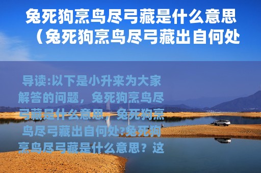 兔死狗烹鸟尽弓藏是什么意思（兔死狗烹鸟尽弓藏出自何处）