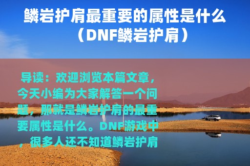鳞岩护肩最重要的属性是什么（DNF鳞岩护肩）