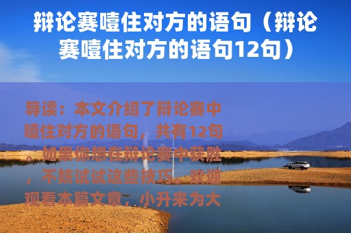 辩论赛噎住对方的语句（辩论赛噎住对方的语句12句）