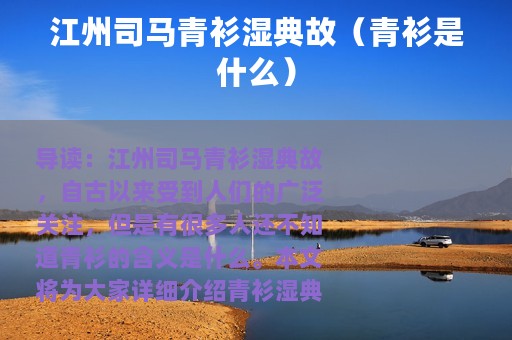 江州司马青衫湿典故（青衫是什么）