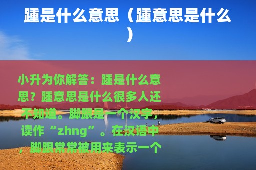 踵是什么意思（踵意思是什么）