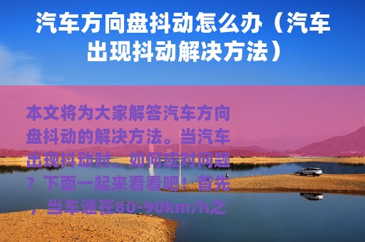 汽车方向盘抖动怎么办（汽车出现抖动解决方法）