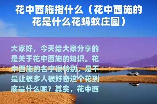 花中西施指什么（花中西施的花是什么花蚂蚁庄园）