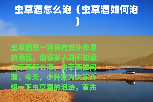 虫草酒怎么泡（虫草酒如何泡）