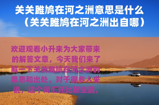 关关雎鸠在河之洲意思是什么（关关雎鸠在河之洲出自哪）