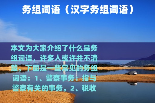 务组词语（汉字务组词语）