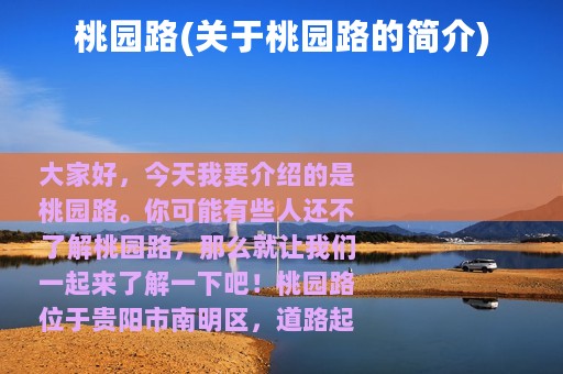 桃园路(关于桃园路的简介)