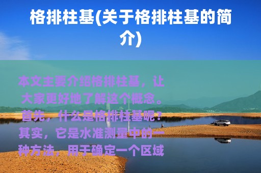 格排柱基(关于格排柱基的简介)