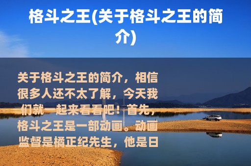 格斗之王(关于格斗之王的简介)