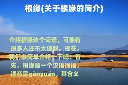 根缘(关于根缘的简介)