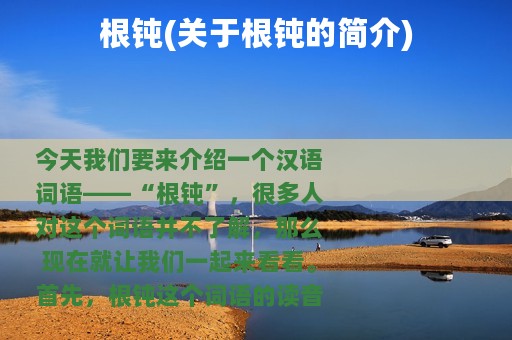 根钝(关于根钝的简介)