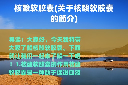 核酸软胶囊(关于核酸软胶囊的简介)