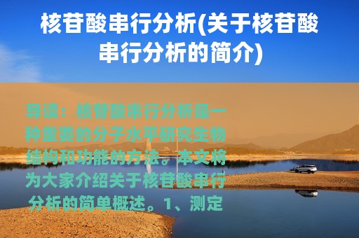 核苷酸串行分析(关于核苷酸串行分析的简介)