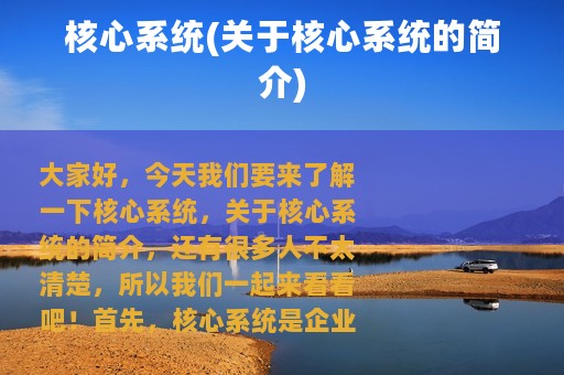 核心系统(关于核心系统的简介)