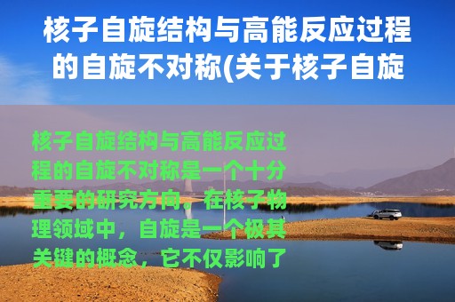 核子自旋结构与高能反应过程的自旋不对称(关于核子自旋结构与高能反应过程的自旋不对称的简介)