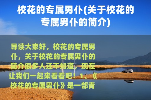 校花的专属男仆(关于校花的专属男仆的简介)