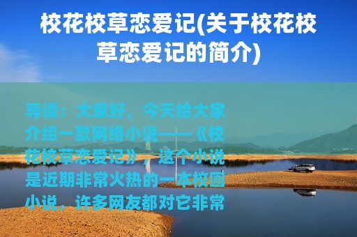 校花校草恋爱记(关于校花校草恋爱记的简介)