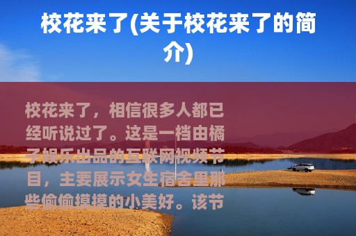 校花来了(关于校花来了的简介)