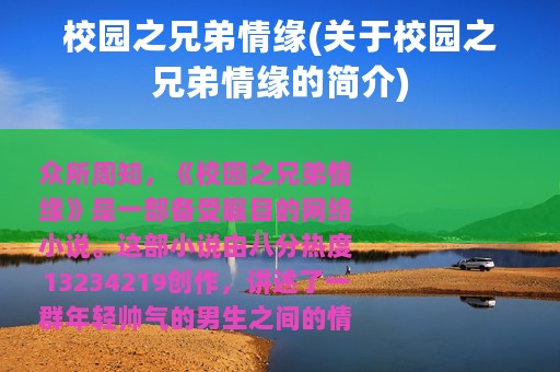 校园之兄弟情缘(关于校园之兄弟情缘的简介)